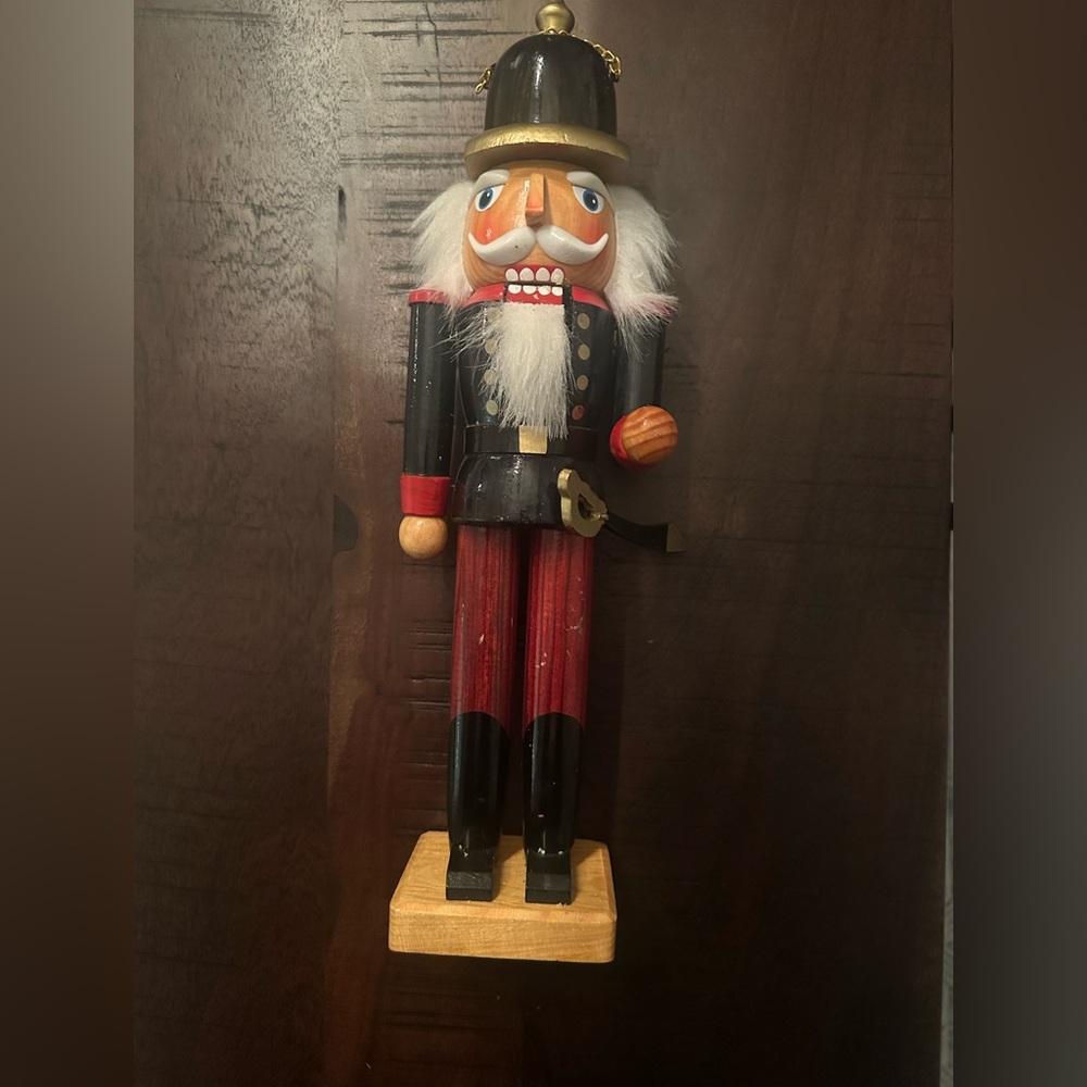 Antique Classic Black and Red Nutcracker Figurine